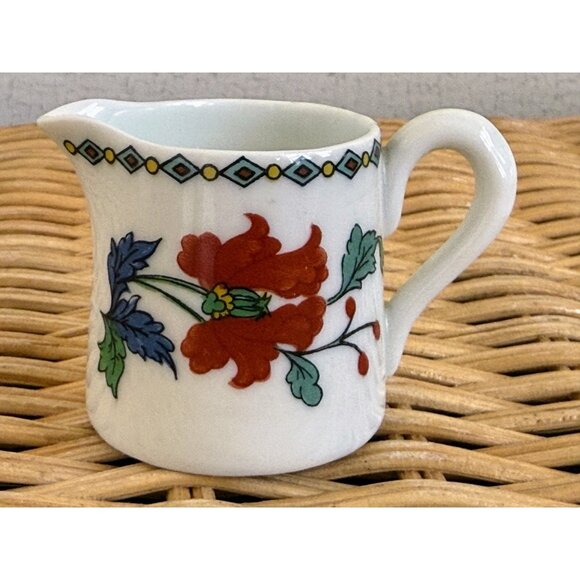 Vintage 60's French Paris Porcelain Miniature Pitcher Hand Painted Floral - Picture 4 of 9